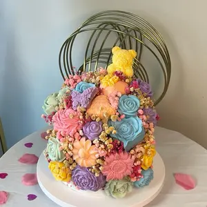 Wax Candle Decor - Colorful Floral Design for Home Decor and Aromatherapy