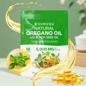 DUWZGU  Natural Oregano Softgels 300 Count with 6000mg Oregano Oil & 200mg Black Seed Oil Supports Immune Respiratory Digestive Health Gluten Dairy Free Antioxidant Plant-Based Oil Blend