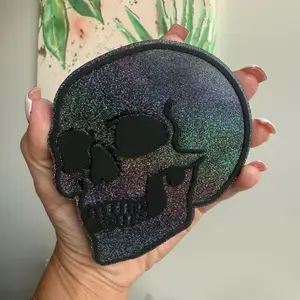 Black holographic skeleton car freshies