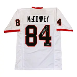 Ladd McConkey Autographed Georgia Bulldogs Custom White #84 Jersey  - Beckett Authentic