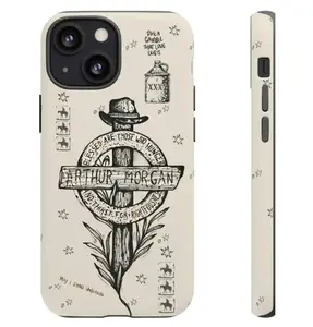 Arthur Morgan RDR2 Tribute Phone Case | Red Dead Redemption Inspired Western Design | Tough Protective Cover for iPhone 17 16 15 14 13 12 11 Pro Max Plus | Cowboy Aesthetic Gaming Merch
