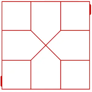16"x16"x1.55" Concrete Mold with 8 Grid ( 4 Equal Squares & 4 Equal Arrows )