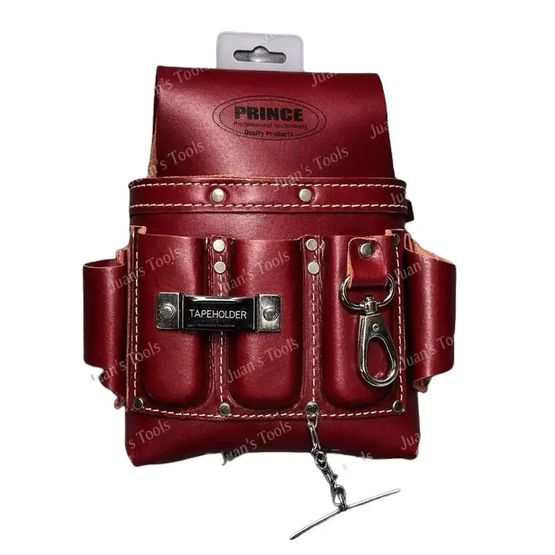 Red Electric Leather Tool Pouch, Power Tool Organizer with Hardware Storage, Tool Storage Red Electric Leather Tool Pouch, Power Tool Organizer with Hardware Storage, Tool Storage