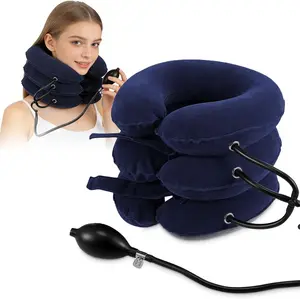 Neck Stretcher, Inflatable Neck Stretcher, Cervical Neck Traction Device, Neck Pain Relief, Adjustable Inflatable Neck Brace and Cervical Traction, Decompression Home Use (Blue)