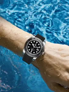 Men's Luxury Quartz Watch, Durable Watch, Waterproof Luminous Calendar, Fashion Business Wristwatch, Round Analog Face, Stainless Steel Buckle