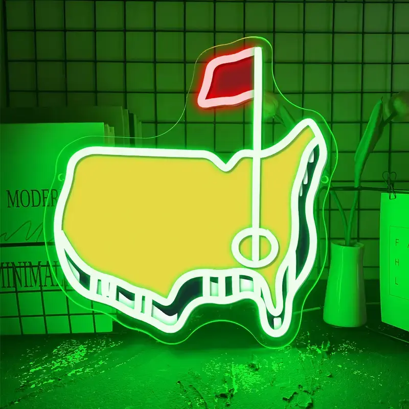 Masters Golf Augusta LED Neon Sign, USB Dimmable Neon Light Wall Decor for Golf Fans, Man Cave, Home Bar