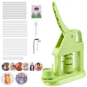 VEVOR Button Maker Machine, 1.26 in, Plastic Pin Maker with 500pcs Button Parts, Mr. Panda Magic Book, Circle Cutter and Hex Wrenches, Reinforced Ergonomic Handle, for DIY Badges, Personalized Pins