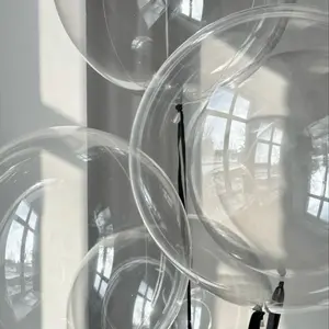 12 Transparent PVC Bobo Balloons, Balloon Set, 12/20/24 Inch Round, Reusable, Perfect for Theme Parties, Romantic Birthdays, Weddings, Christmas Celebrations, Balloon Decorations Kit