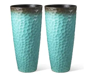 Glitzhome 31"H S/2 Oversized Honeycomb Textured Tall Planter