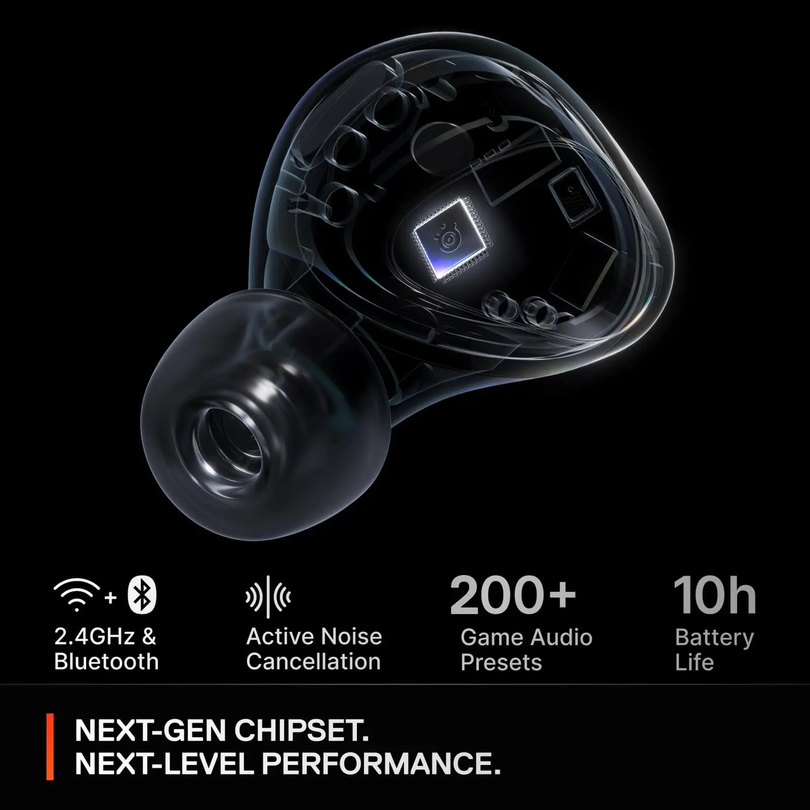 SteelSeries - Arctis GameBuds True Wireless In-Ear Gaming Earbuds with 2.4GHzBluetooth for PS5PS4, PC, Switch and Switch 2 - Black
