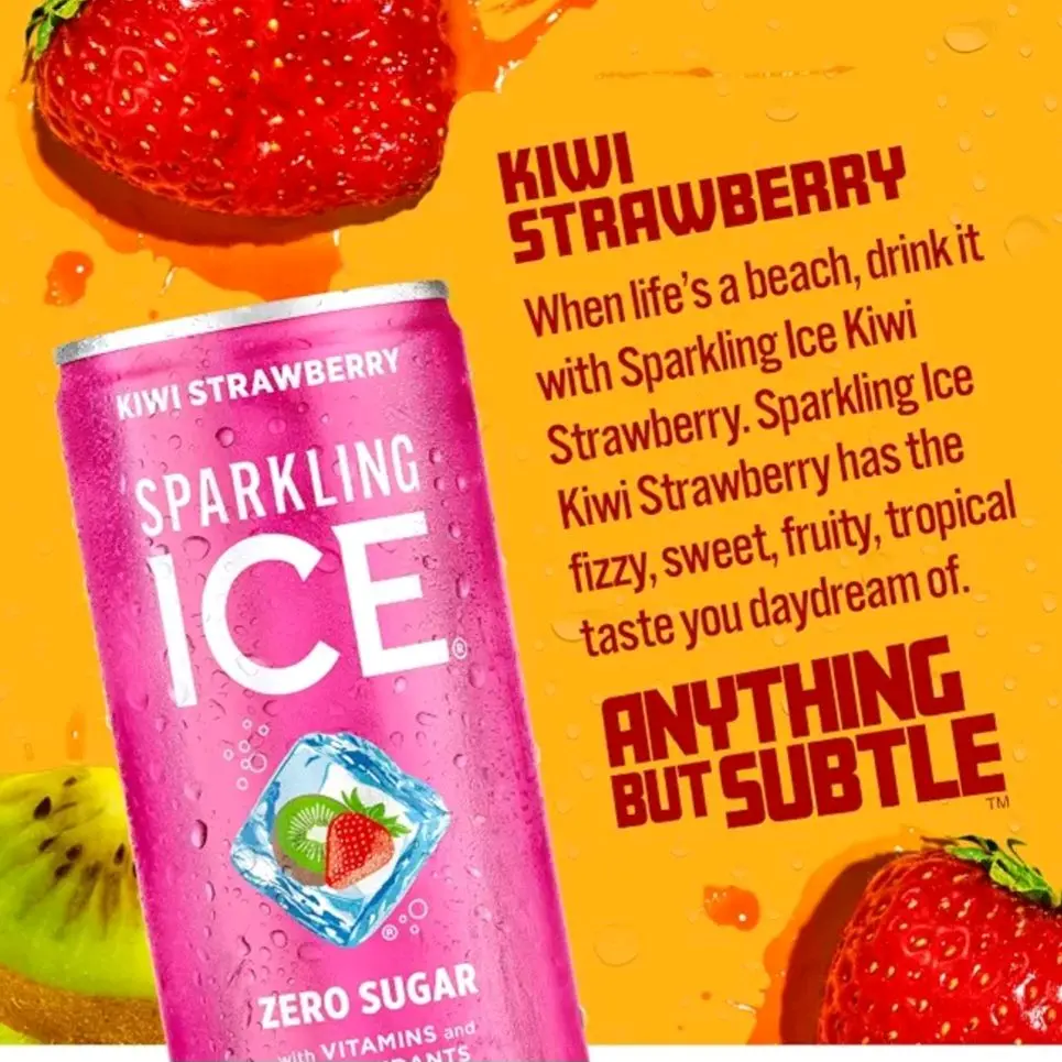 Sparkling Ice Kiwi Strawberry Sparkling Water, with Antioxidants and Vitamins, Zero Sugar, 7.5 fl oz Mini Cans (Pack Of 10)