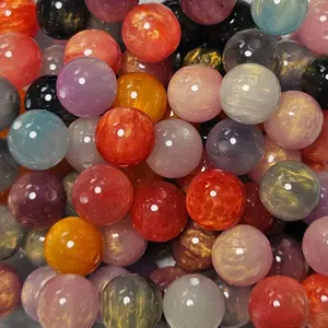 Acrylic Cateye Beads for DIY - Colorful Round Beads for Creative Projects and Crafts - Perfect for Jewelry Making & Decorations