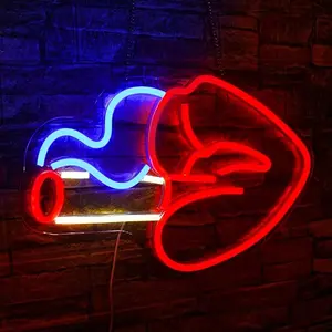 Lip Neon Signs Red Led Neon Signs for Wall Decor Sexy Lip Neon Lights USB Powered Handmade Lips Neon Signs for Bedroom Home Bar Club Man Cave Cafes Shop Party, Game Room Decor