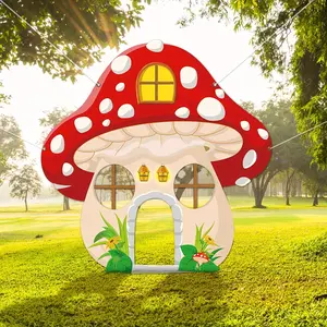 1 piece, 150x150cm, mushroom-shaped selfie frame party decoration - fabric photo booth prop, realistic design, suitable for birthday parties, baby showers and jungle forest themes, party decoration, event photo background, whimsical design