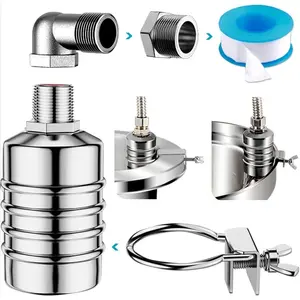 1 Pack Stainless Steel Fully Automatic Watershut Off Valve Kitchen Faucet Float Valve for Tank, Pool, Livestock Troughs Fashion Accessories