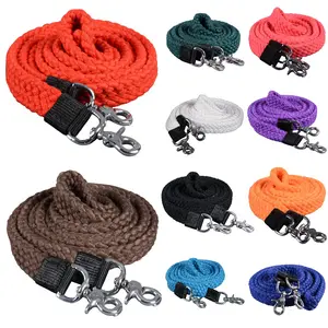 Hilason Braided Flat Cotton Roping Rein Trigger 1" X 7Ft | Horse Racing Barrel Gifts