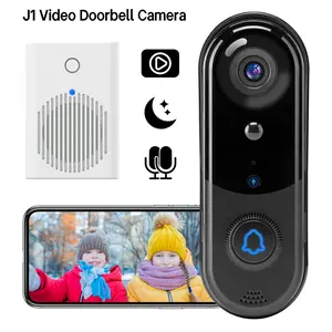 2.4G WiFi 1080P Smart Wireless Doorbell Camera, 1080P Smart Ring Camera Doorbell, Two-way Audio, HD Night Vision, Smart Alerts, Human Detection and Motion Detection, Indoor/Outdoor Surveillance Camera