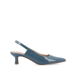 PAULINA SLINGBACK KITTEN HEELS IN PATENT - Patent Blue