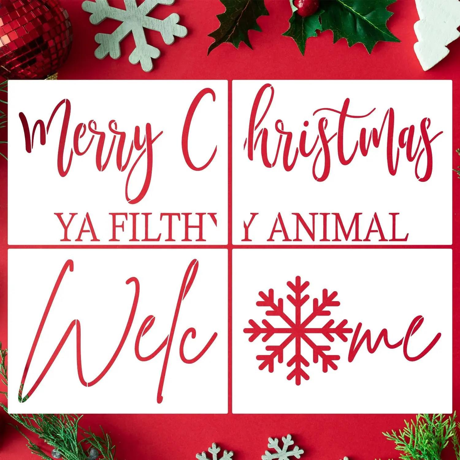 Christmas Stencils for Door Mats Large Christmas Doormat Stencils Holiday Stencil for Painting on  Canvas Window Glass Decor