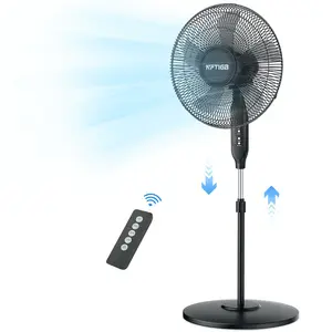 NFTIGB 16'' Oscillating Pedestal Fan w/Remote and Timer, Adjustable Height Floor Fan, Black 2026 New