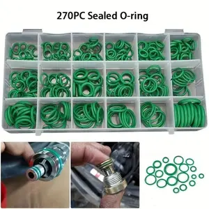 18 Grid 270pcs O-Type Rubber Rings Car Air Conditioning Compressor Sealing Gaskets, Durable Automotive Parts Replacement Accessories Hardware