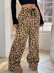 American Retro Leopard Print Faux Fur Coat, Casual Striped Pattern, All-Season Fitted Style, Perfect for Autumn-Winter