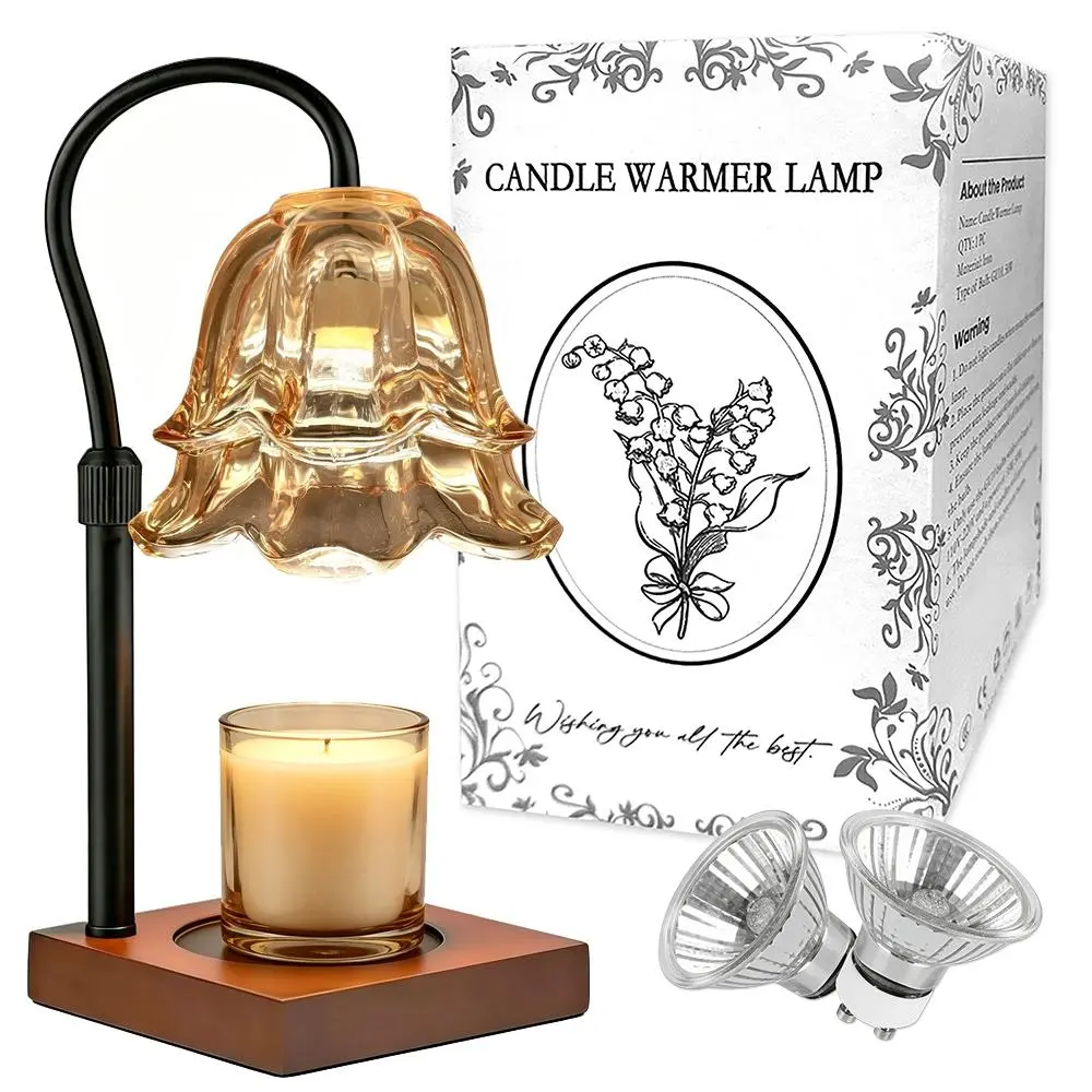 Aromatherapy melt lamp, Valley Lily floral light, height-adjustable timer, includes two bulbs packed, flameless scent light for bedroom and bathroom aesthetics