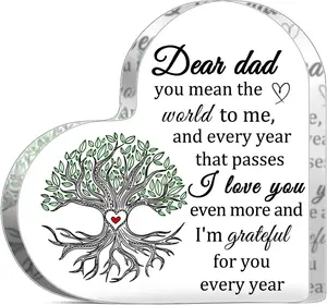 Best Dad Ever Gifts Dads Gifts from Son Desk Decor Happy Birthday Dads Daddy Gift Acrylic Plaque Home Decorations Valentines Day Birthday Christmas Gifts for Dads Husband