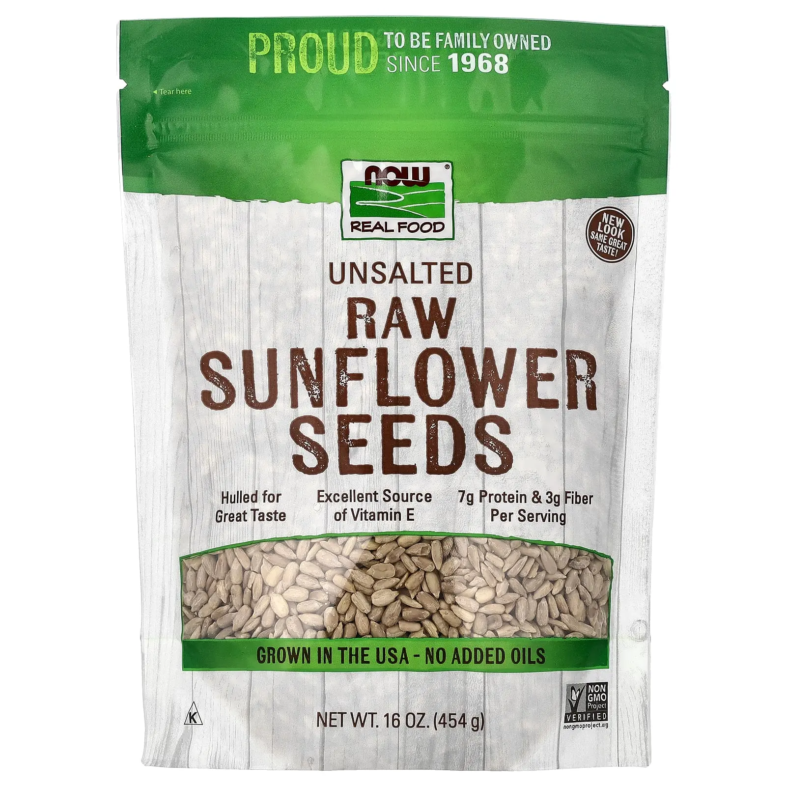 NOW Foods Real Food, Raw Sunflower Seeds, Unsalted, 16 oz (454 g)