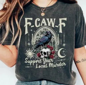 F-Caw-F er5 Shirt, Support Your Local M4rder Sweatshirt, Crow Lover Gifts, Black Bird Sweatshirt, Fun Crow Merch Graphic Tee, Retro Cow Hoodie