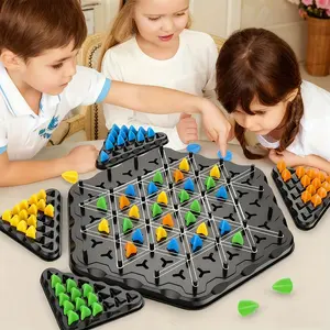 1 Set Chain Triangle Chess Strategy Board Game - Multiplayer Competitive & Cooperative Strategy Game with Color-Coded Pieces, Family Party Game Night, & Team Building for s &, Gift for Friends, Colleagues (Tournament