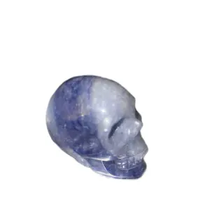 Crystal Skull Figurine MN273764 - Blue Crystal Skull, Suitable for Various Room Types, Power Not Required