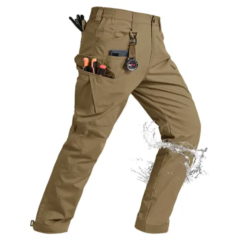 YSENTO Men's Tactical Ripstop Pants  Lightweight Water Resistant Cargo  Hiking Work Pants With Multi Pockets
