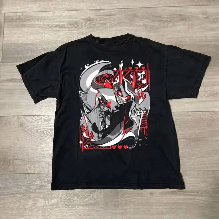 Charlie & Vaggie Hazbin Hotel Limited Edition T-Shirt, Short Sleeve Crew Neck T-Shirt, Pull On, Casual