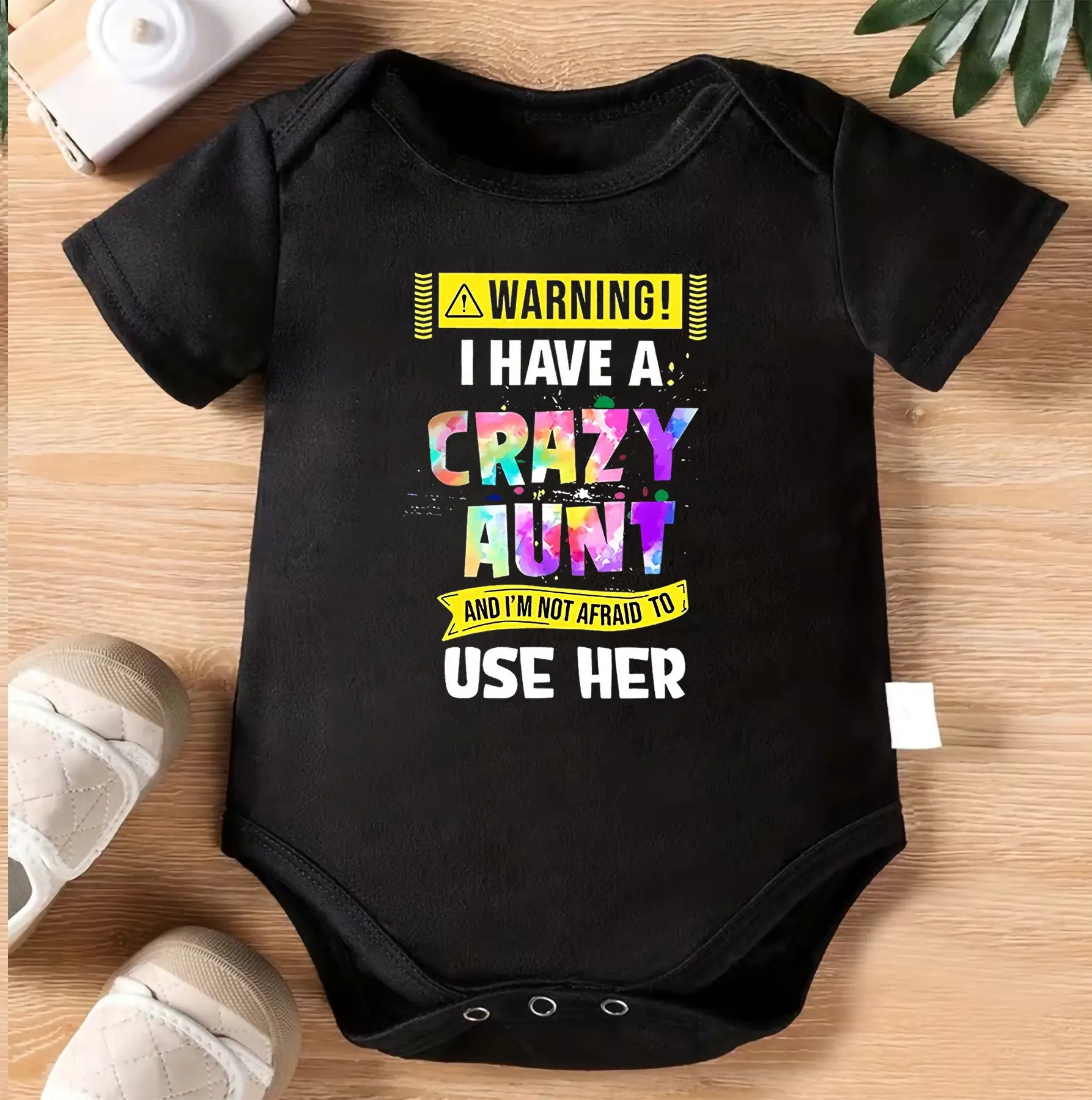 Warning I Have a Crazy Aunt Baby Bodysuit, Funny Aunt Onesie, Infant Romper, Newborn Outfit, Baby Shower Gift, Niece Nephew Gift