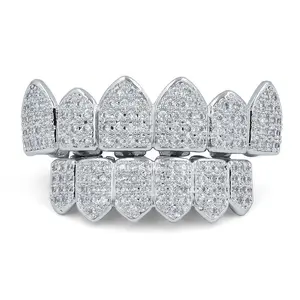 Luxury Moissanite Synthetic Miami Hip-Hop Grillz Tooth  Hypoallergenic for Men & Women Bling Iced Gift Birthday HipHop Rapper Club Party Date Punk Urban Swag Street Casual Anniversary  C1  S0 Mother's Day B0