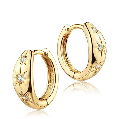Rhinestone Decorated Hoop Shape Earrings, 1 Pair Fashionable Earrings for Women for Party, Daily Clothing Decor, Trendy All-match & Exquisite Jewelry, Elegant Minimalist Earrings for Birthday Gift, Earrings Hoops