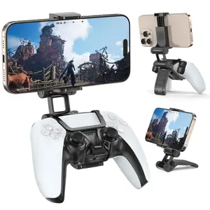 Game Controller Phone Mount Clip, Mobile Gaming Phone Controller Holder for PlayStation 5, Remote Play Phone Stand, Console Accessories, Stable Phone Holders
