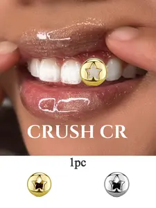 CRUSH CR 1pc Hollow Star Single Tooth Cap Grillz for Men and Women, Unique Openwork Star Design, Hypoallergenic Lightweight Removable Grillz, Perfect for Hip Hop Concerts, Music Festivals, Rave Outfits, Club Nights and Urban Street Style