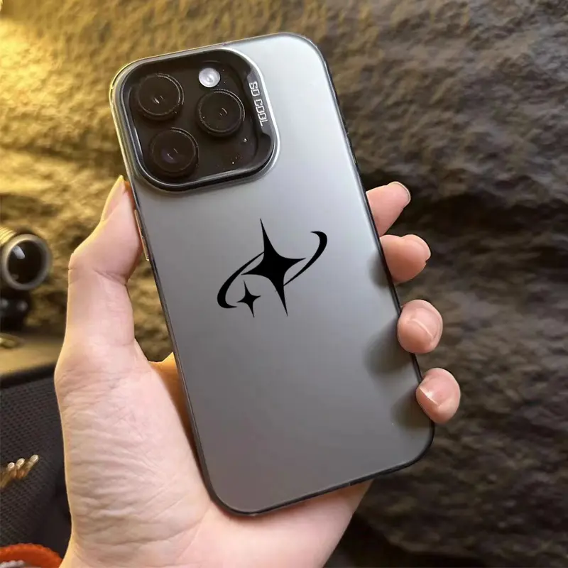 Minimalist Star Pattern Case for iPhone 17 Pro Max 16 Plus 15 14 13 12 11 Air XR E Matte Shockproof Anti-Scratch Stylish Smartphone Cover
