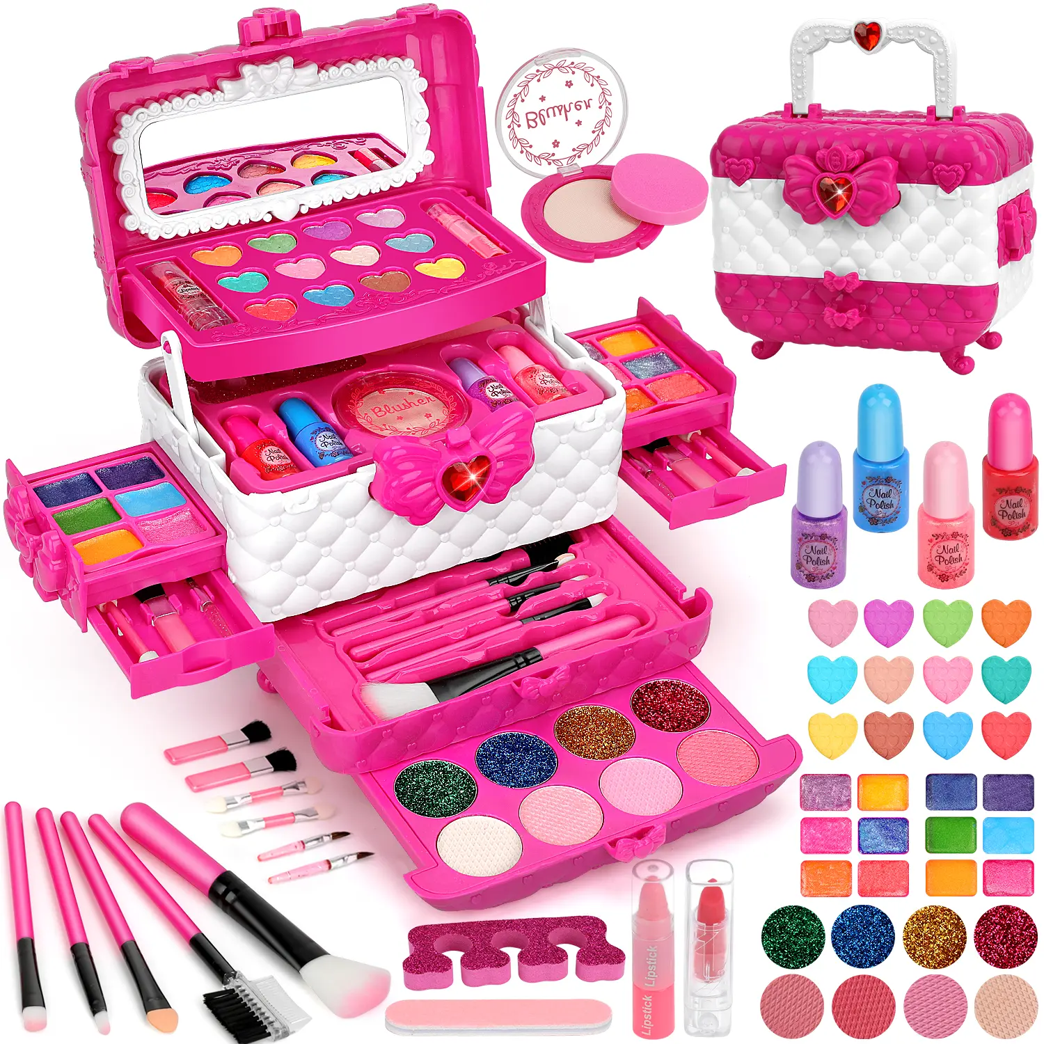 Cosmetics sets designed specifically for girls and children, including washable makeup sets for girls, washable children’s makeup gift sets, and cosmetic gift sets perfect as birthday or holiday gifts for girls aged 3–12.