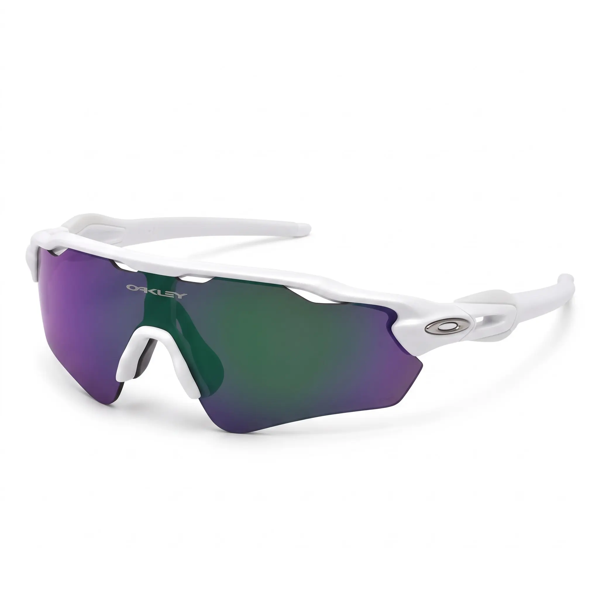 Buy 2 Get 1 Free – Sport Sunglasses for Men & Women, White Frame, Blue-Purple Reflective Mirror Lens