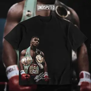 UNDISPUTED "Iron" Mike Tyson Heavy Cotton Boxing T-shirt - The Baddest Man on the Planet Fan Apparel - Classic Pump Cover Oversized Gift