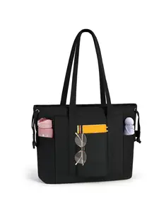 Women's Solid Color Zipper Shoulder Bag, Crossbody Tote Bag, Fashionable Large Capacity Tote Bag for Work & College, Casual Trendy Versatile High-quality Daily Commuting Bag