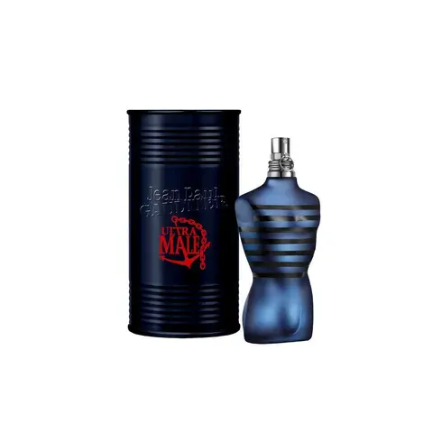 Jean Paul Gaultier Ultra Male 4.2 oz Eau de Toilette Intense Spray - Aromatic with Lemon Pear Black Lavender Amber Woody Vanilla Fragrance in Dark Blue Bottle