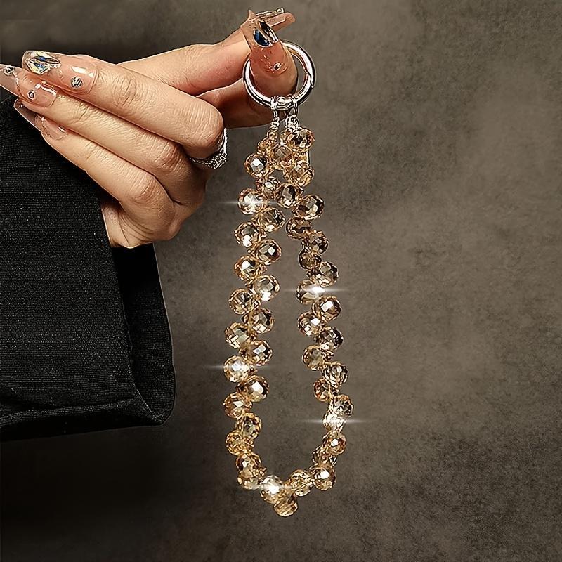 Shiny Rhinestone Decor Phone Lanyard 3Pcs, Durable ABS Strap with Detachable Metal Ring, Ideal for Commuter Dating Party Outfits