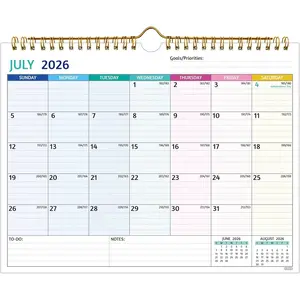 Wall Calendar 2026-2028 - Jul 2026 - Jun 2028, 2 Year Calendar 2026-2028, 11 x 8.5 In, 2026 Calendar 24 Months, Small Monthly Calendar with Ruled Blocks, Thick Paper, Holidays, To-dos & Notes