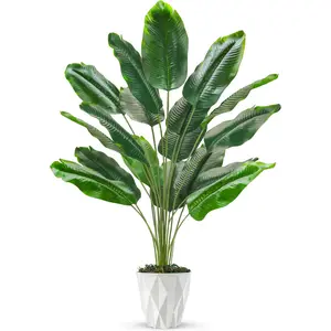 Der Rose 28" Tall Artificial Potted Banana Tree, Faux Tropical Fake Plant for Home Office Decor, Ideal Gift for Mother's Day, Mothers Day Gift for New Home Corners, Apartment Living Room & Moving Season Decor, summerwins Mid Year Sale