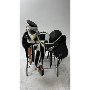 Charro Saddle – Black & Gray Bordada “Sombra Elegante” (15.5”)