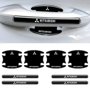 4/8pcs Car Door Handle Bowl Anti-Collision Protective Stickers, Fits Mitsubishi Eclipse Lancer Pajero Asx Colt I200 Space Delica Ex